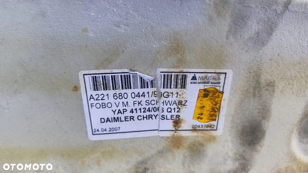 WYKŁADZINA DYWAN KRATKA NAWIEWU PODŁOGI TYŁ TYLNY A2216800441 9G11 A2218310136 A2218310236 MERCEDES S-KLASA W221 LONG - 3