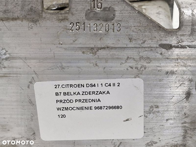 CITROEN DS4 I 1 C4 II 2 B7 BELKA ZDERZAKA PRZÓD PRZEDNIA WZMOCNIENIE 9687296680 - 8