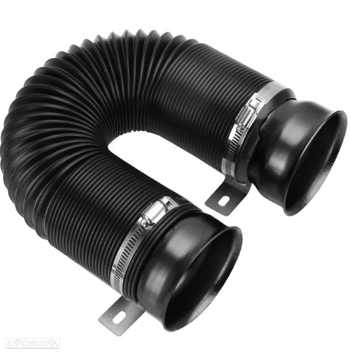 Puxada de ar admissão universal multimarcas 76mm - Tubo + Bocais Preto - 2