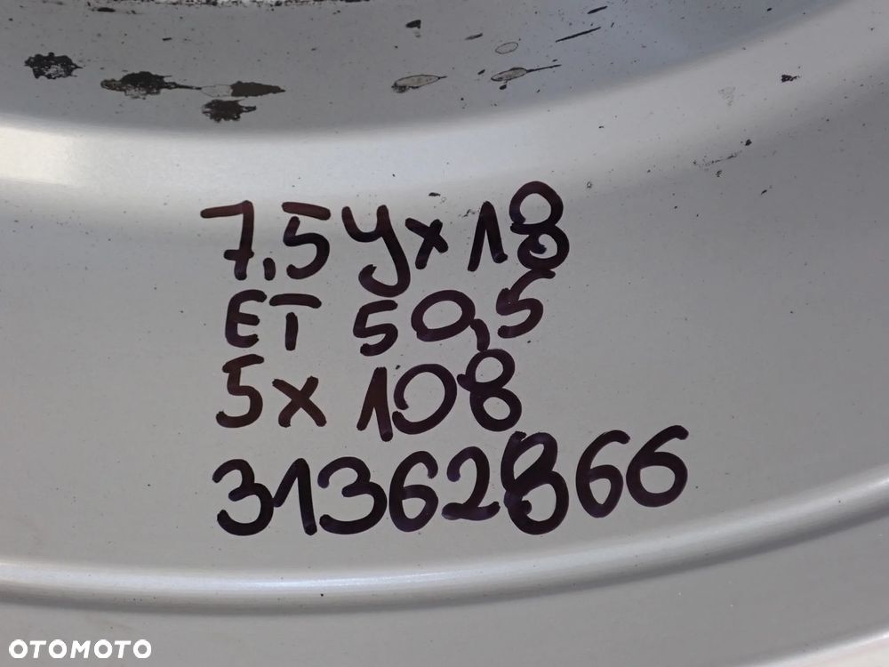 KOŁA FELGI ALUMINIOWE VOLVO 7,5JX18  ET 50,5  5X108  31362866 Z OPONAMI ZIMA NOKIAN 235/55/18 - 13