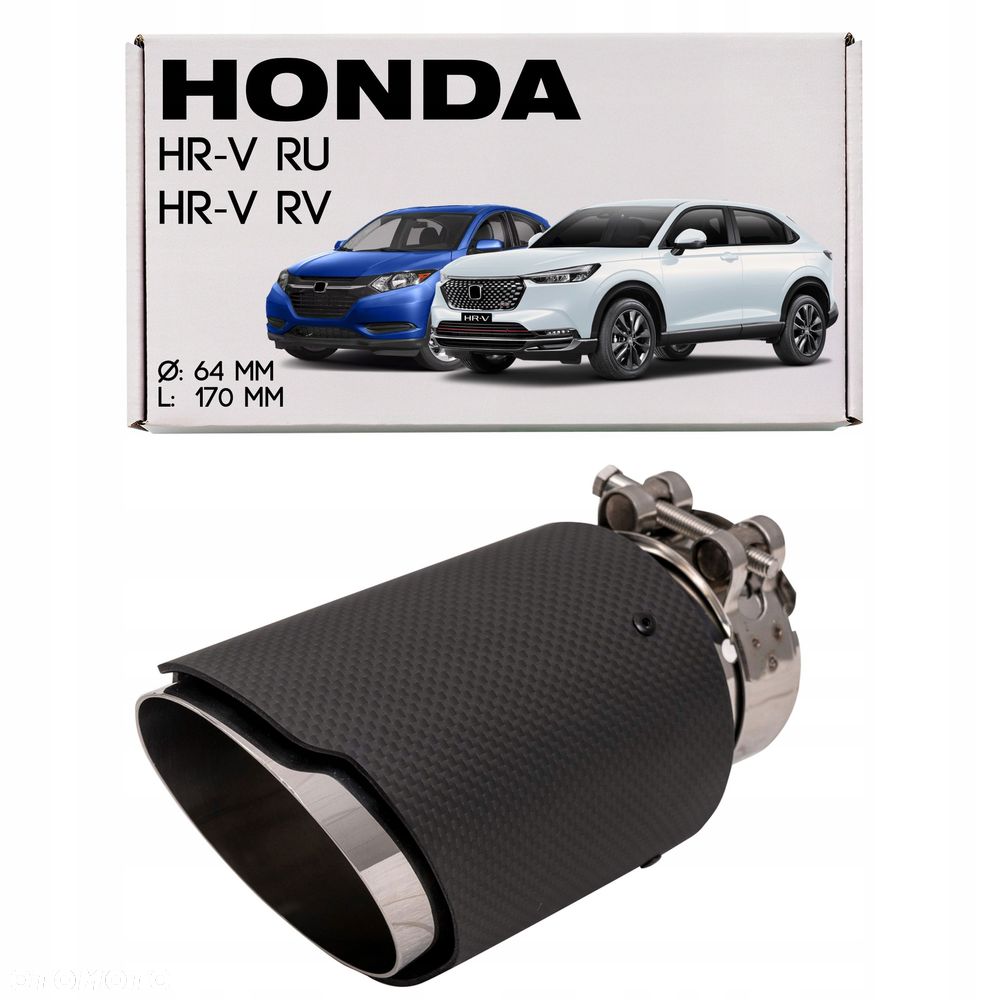 końcówka wydechu karbon 64 mm l 170 honda hr-v ii iii - 1