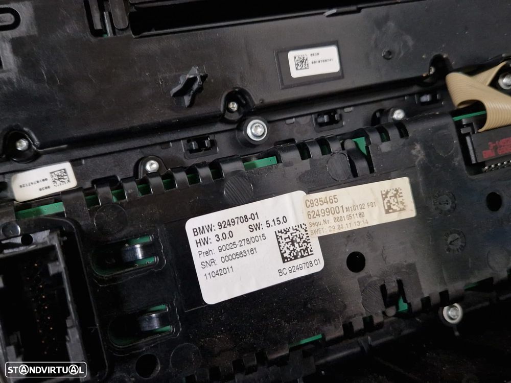 Climatronic usado BMW SERIE 5 F10 F11 9249708-01 display radio - 4