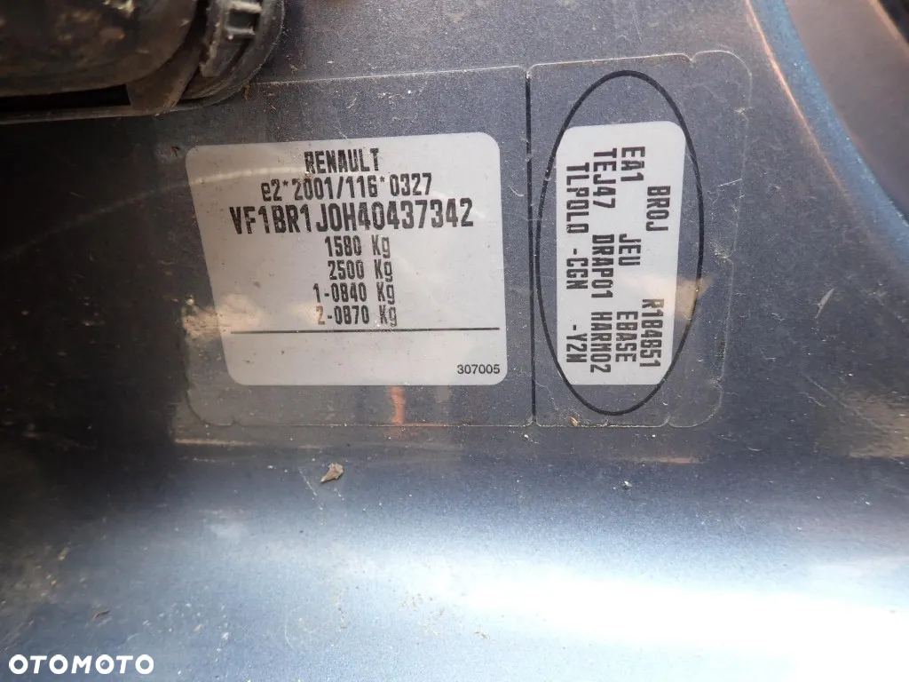 CZĘŚCI - Renault Clio III 3 1,2 16V D4F 55kW 75KM HB 5D LAKIER TEJ47 2008r. INDEX - 9465 - 6
