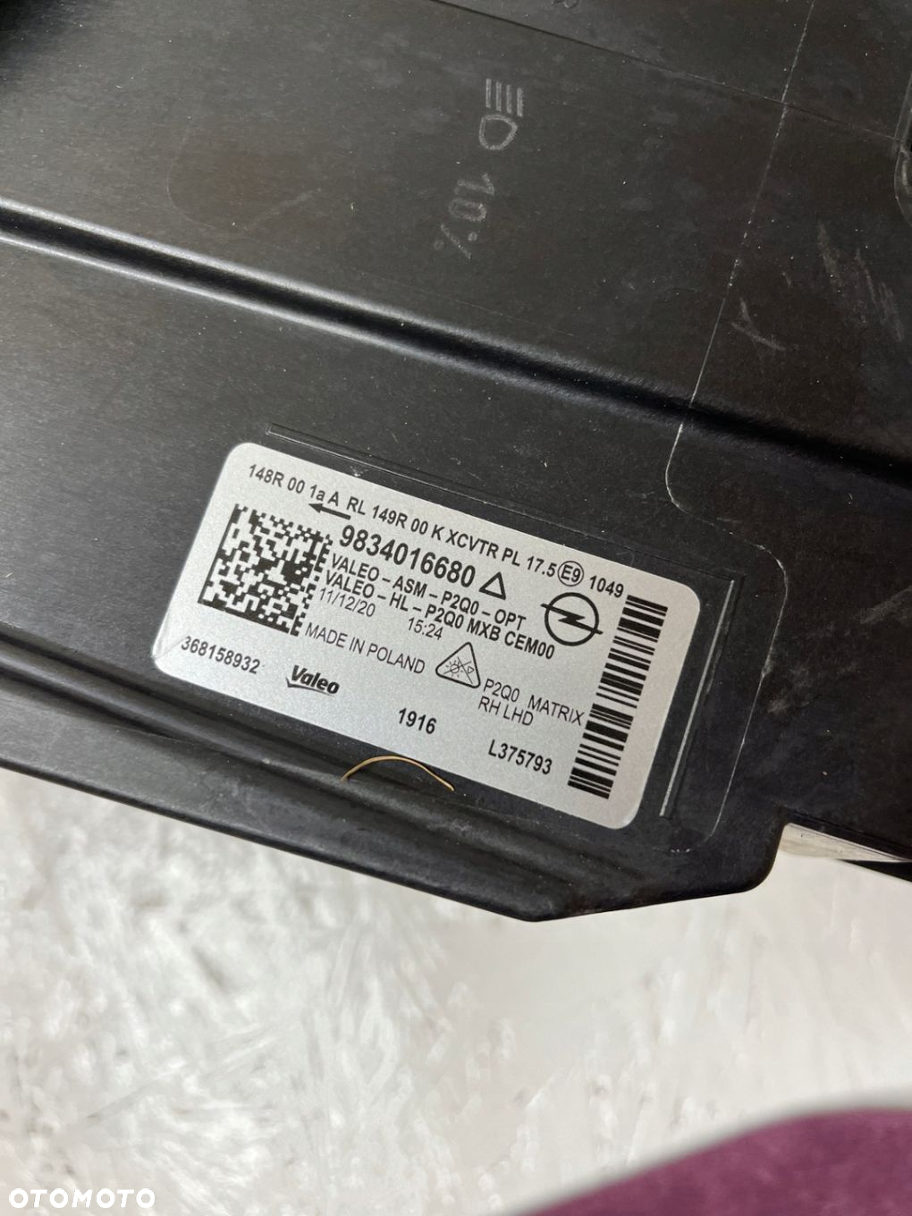 Opel MOKKA B iNTELLi LUX reflektor PRAWY FULL LED EUR FV WYS24H 368158932 - 5