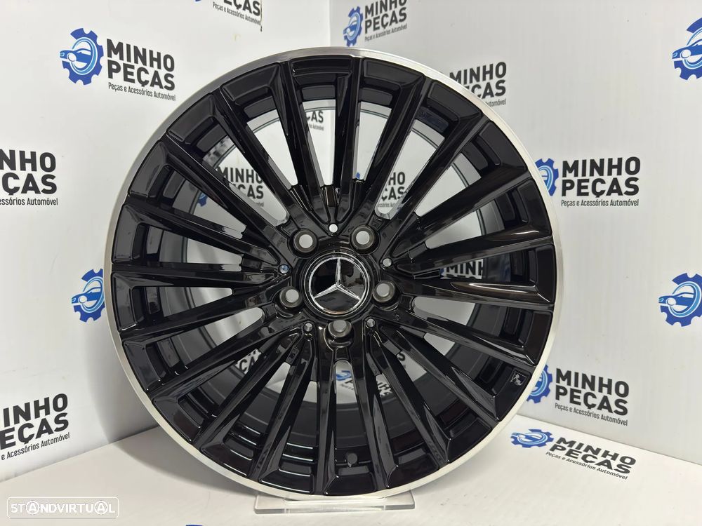 Jantes look Mercedes (W206) AMG em 17 (5x112) preto brilho aro polido - 8