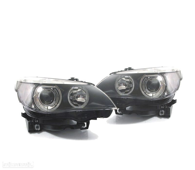 FARÓIS BI-XENON ANGEL EYES BMW E60 E61 05-07 - 1