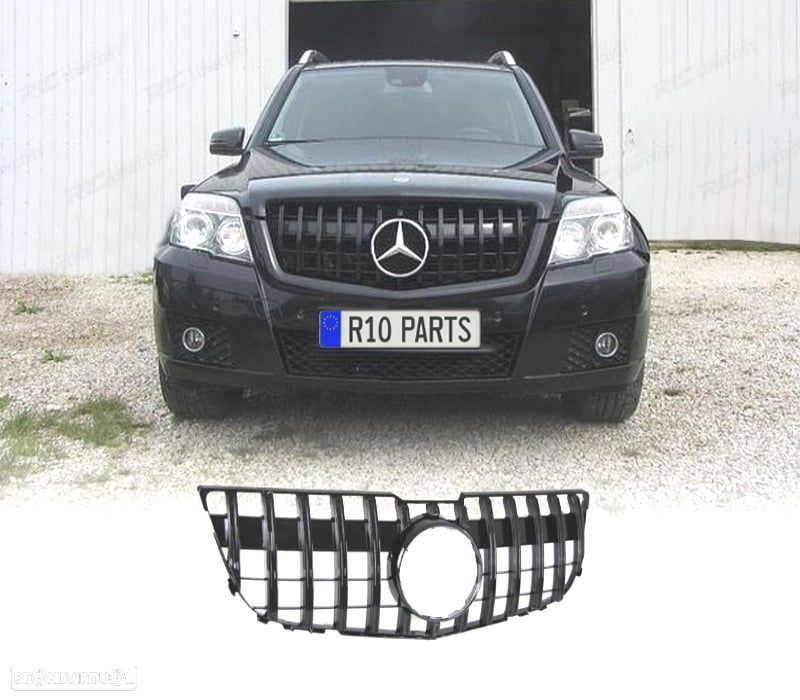 GRELHA FRONTAL MERCEDES GLK X204 08-12 LOOK AMG PRETO BRILHANTE - 1