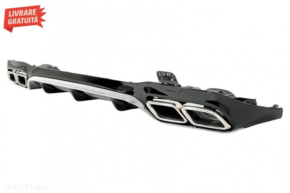 Difuzor Bara Spate cu Ornamente Toba Crom Mercedes E-Class W213 Sport - 2