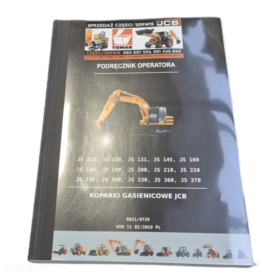 Podręcznik operatora koparki gąsienicowe JCB JS115-370 9821/9729 - 1