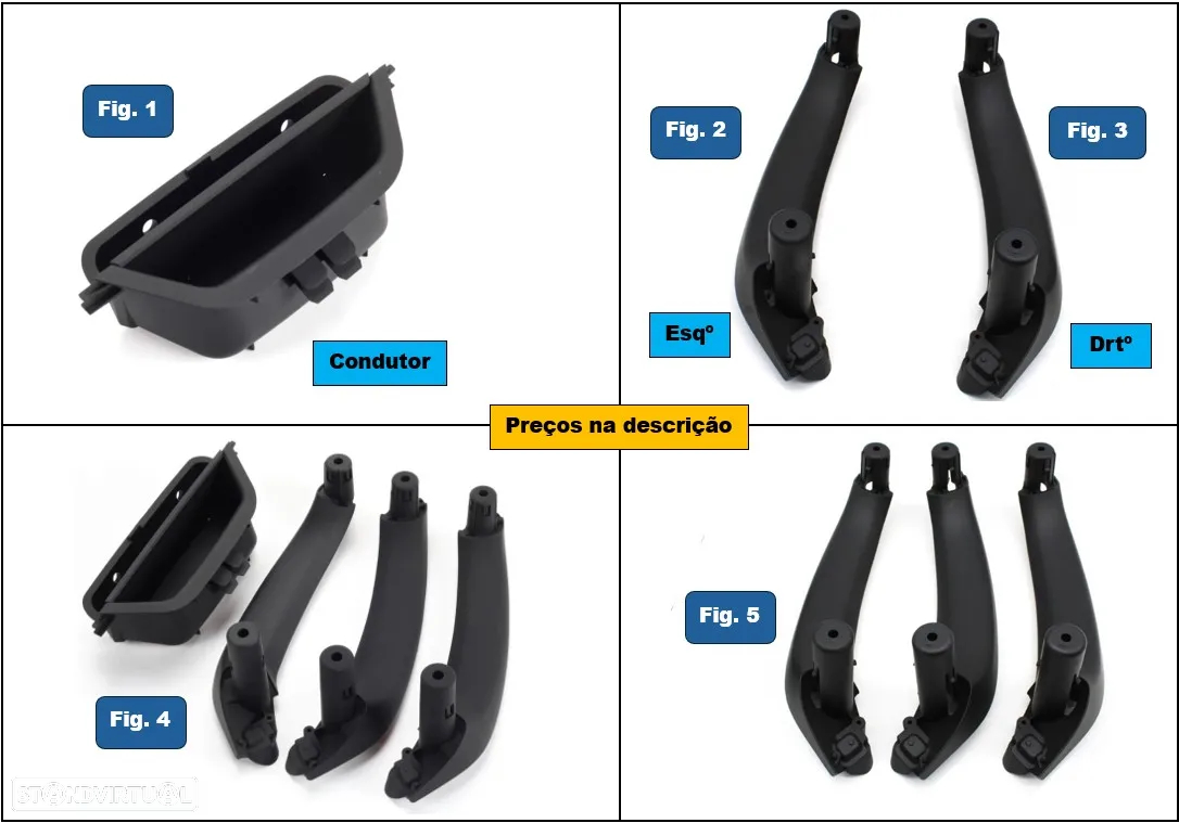 Puxador porta interior Esqª ou Drtª BMW X5 F15 X6 F16 várias cores - 20
