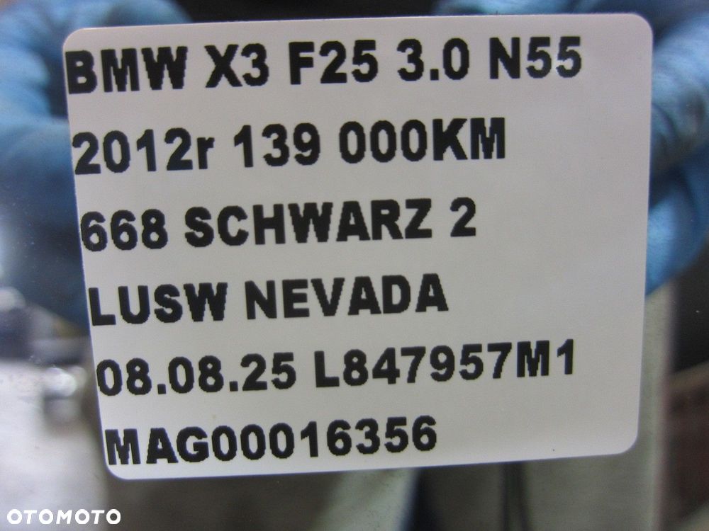 BMW X3 F25 LUSTERKO PRAWE 668 SCHWARZ 2 KOMPLETNE 51167264122 KAMERA 2013R - 14