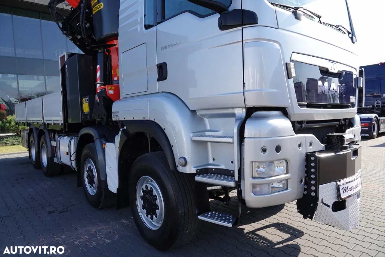 MAN TGS 41.480 / 8X6 / CUTIE + HDS PALFINGER PK 92002-SH F + FLY JIB 170 E / REACH 34 M / ÎNCĂRCARE MAX. 26.000 KG / RADIOCOMANDĂ / 5 SUPORTURI / 7 FUNCȚII / FULL SERVICE MAN / FULLINGER - 21
