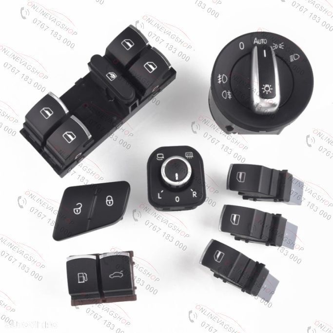 Butoane interior ornament crom mat set 8 bucati pt gama Volkswagen - 2