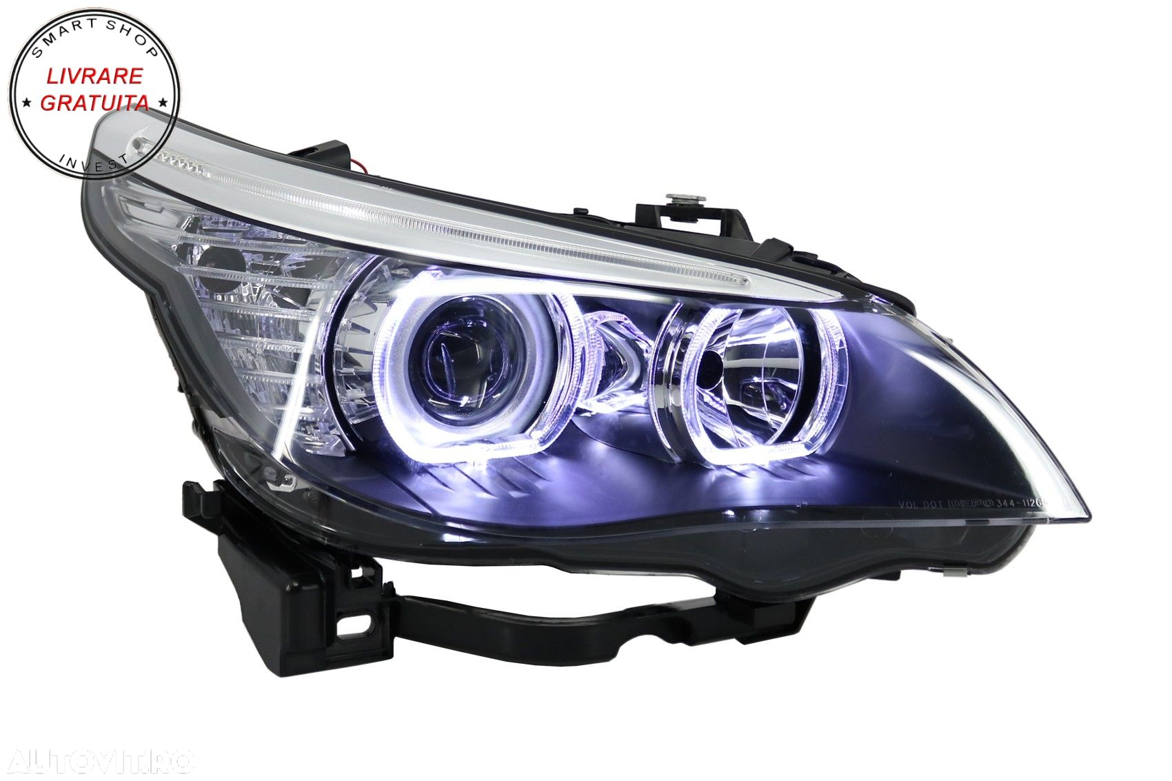 Faruri LED Dayline Angel Eyes BMW Seria 5  E60 E61 (2003-2007) LCI Design- livrare gratuita - 4