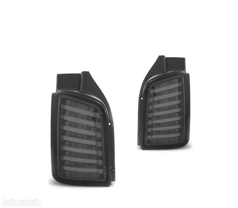 FAROLINS TRASEIROS PARA VOLKSWAGEN VW T5 1P 03-09 LED FUNDO PRETO FUMADO - 1