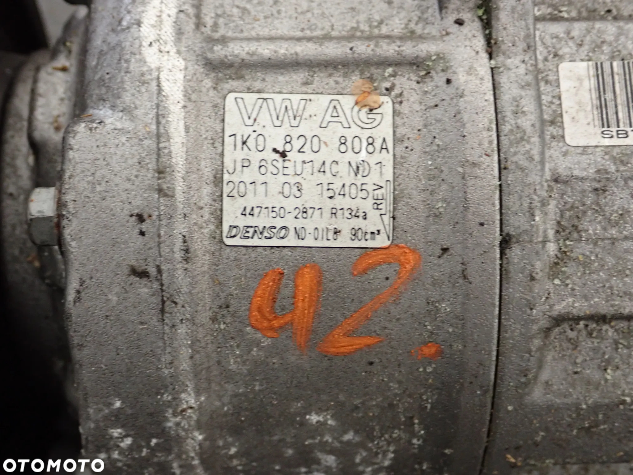 VW AUDI SKODA SEAT 1.6 TDI 2.0 TDI 1.4 1.8 2.0 TFSI SPRĘŻARKA KLIMATYZACJI 1K0820808F 1K0820808D 1K0820808B 1K0820808A 1K0820803S 1K0820803Q 8FK351322 - 3