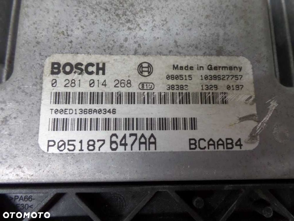 DODGE CALIBER CHRYSLER 2.0 CRD 06-11 KOMPUTER STEROWNIK 0281014268 P05187647AA - 4