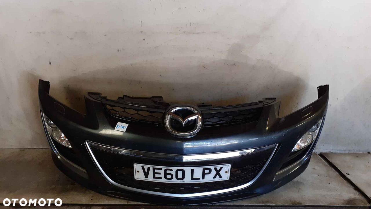 ^ ZDERZAK PRZÓD PRZEDNI MAZDA CX-7 CX7 SZARY GRAFITOWY HALOGENY SPRYSKIWACZE LAMP XENON - 1