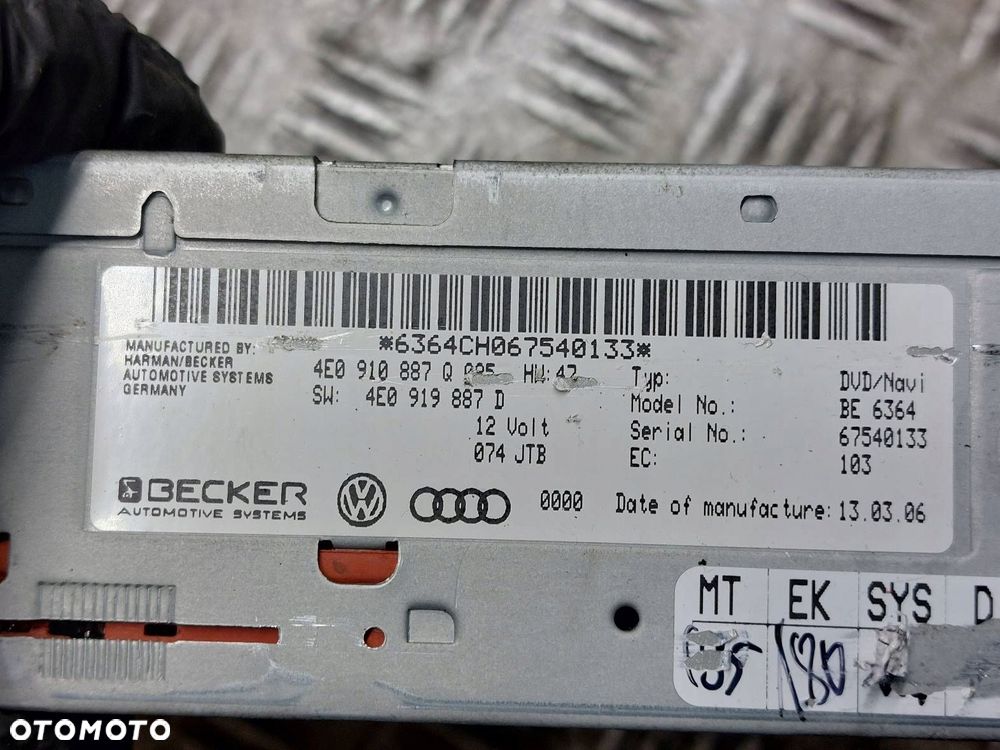 NAPĘD CZYTNIK NAWIGACJI AUDI A6 C6 4E0910887Q - 4