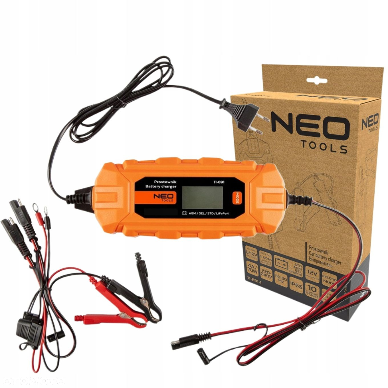 NEO ŁADOWARKA PROSTOWNIK DO AKUMULATORA 4A/70W 12V - 10