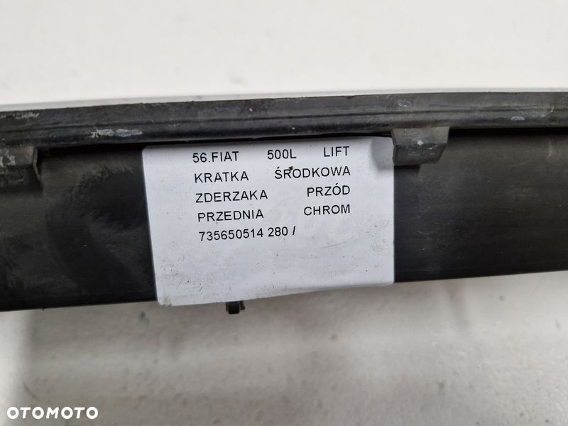 fiat 500l 500 l kratka środkowa zderzaka przód przednia chrom 735650514 - 11