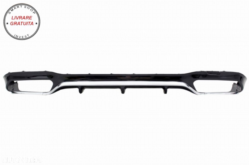 Difuzor Bara Spate cu Ornamente Tobe Negre Mercedes E-Class W213 AMG Line (2016-20- livrare gratuita - 2