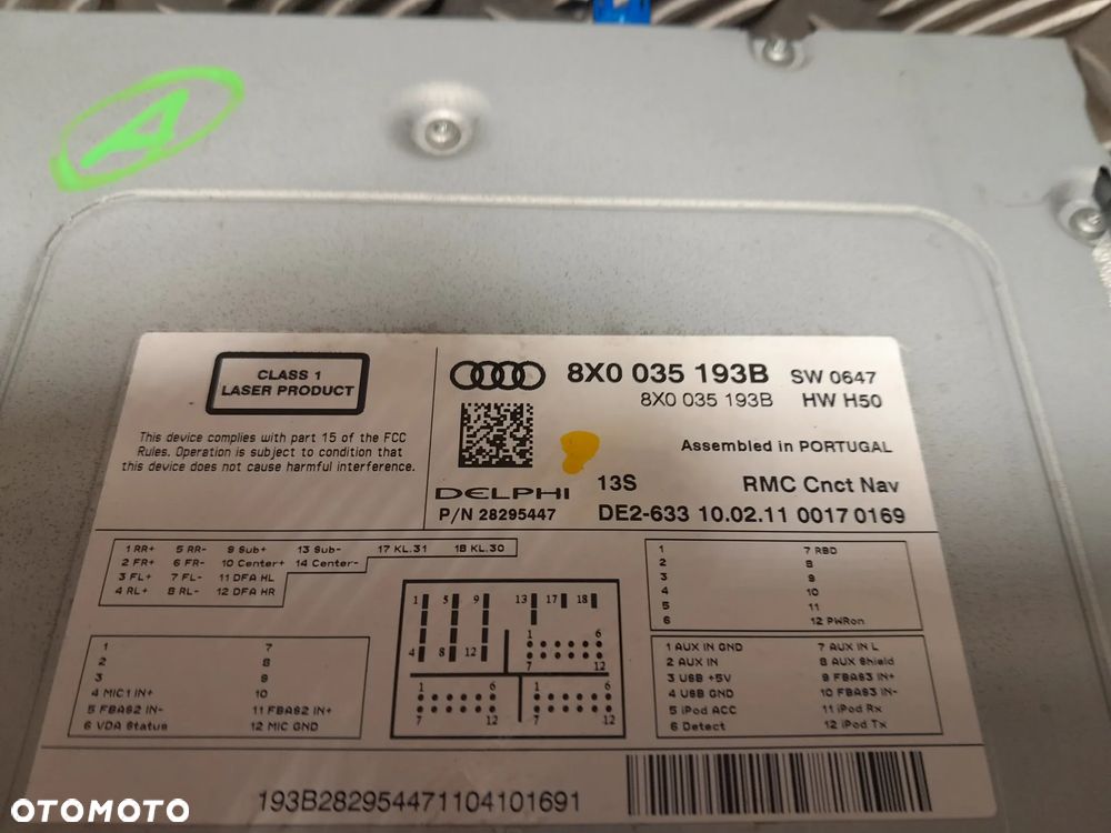 AUDI A1 8X RADIO ODTWARZACZ CD NAVIGACJI CZYTNIK SSD 8X0035193B - 5