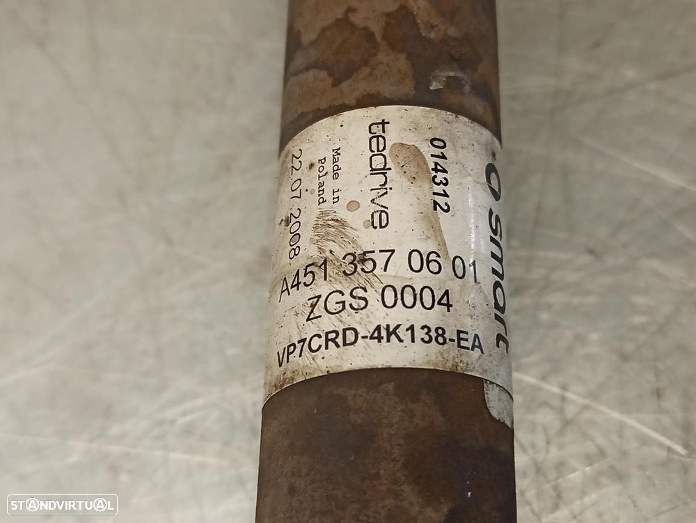 TRANSMISSÃO FRONTAL DIREITA SMART FORTWO CABRIO 2008 -A4513570601 - 3