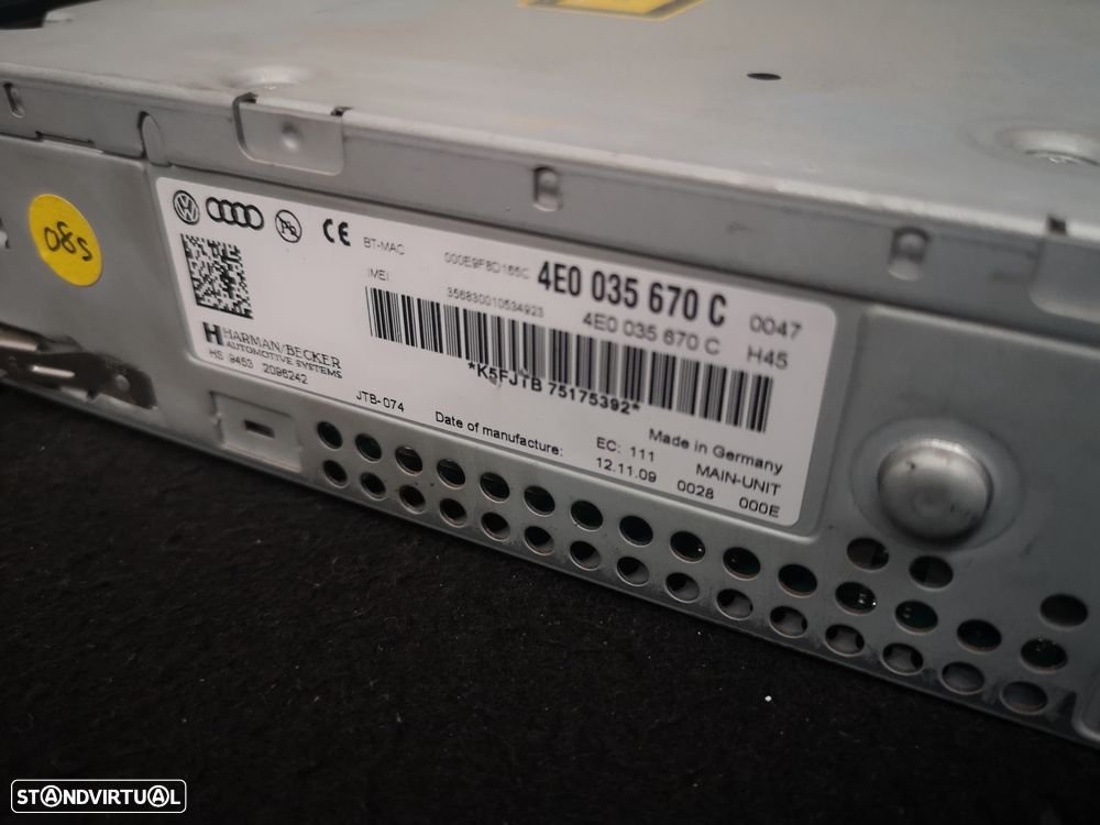 Centralina MMI 3G Multimedia DVD Audi a8 a6 d3 c6 2007-2009 - 4