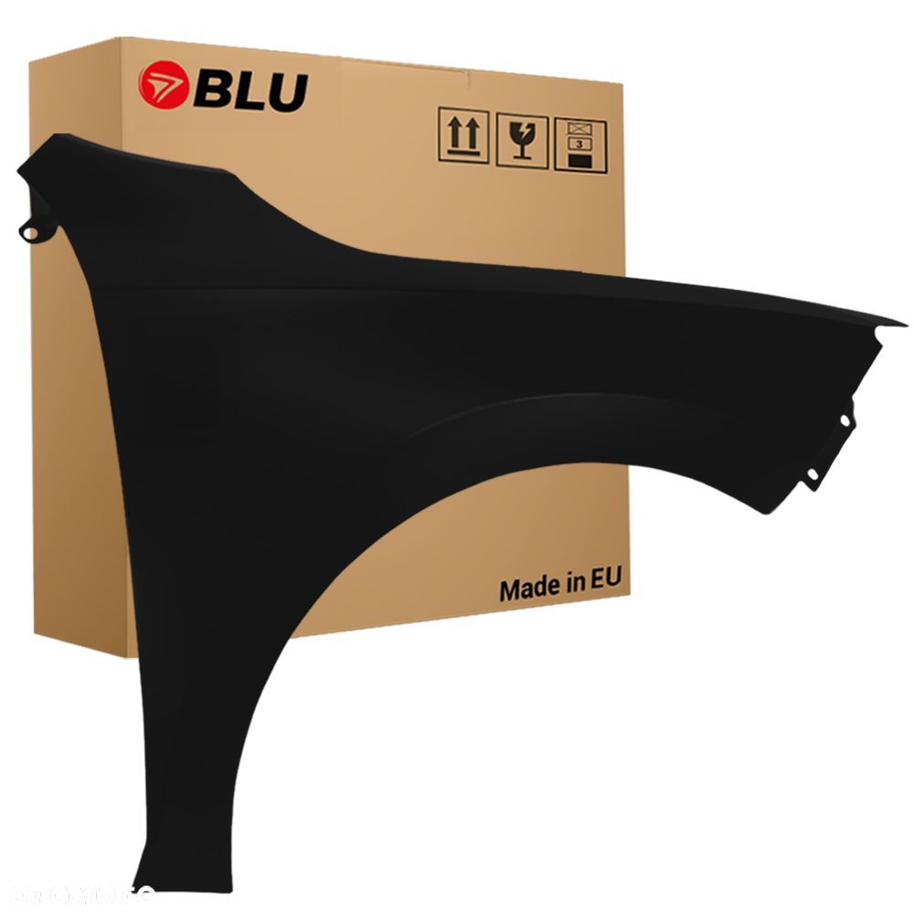 BLU Błotnik SEAT TOLEDO IV 4 LC9Z Prawy Czarny 2012-2019 przód BlackMagic bez otworu na migacz - 1