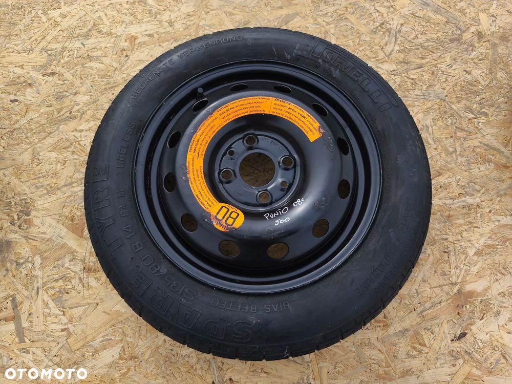 KOŁO DOJAZDOWE ZAPASOWE 135/80B14 4X98 14 CALI DO FIAT 500 PUNTO - 1