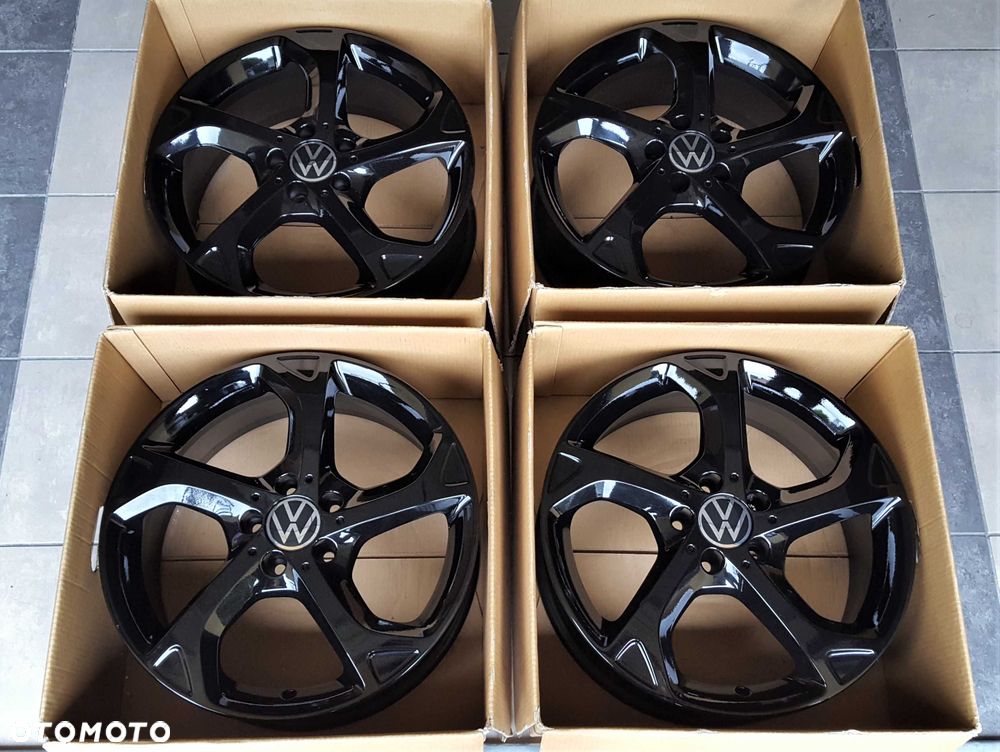 Alufelgi 18 5x112 VW Golf Passat Touran Caddy Jetta T-Roc Eos Czarne ! 629# - 7