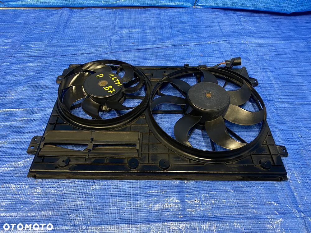 WENTYLATOR WENTYLATORY CHŁODNICY OBUDOWA KOMPLET VW PASSAT B7 GOLF VI A3 8P 1.6 , 2.0 TDI 1K0121207BC 1K0121205AD ORYGINAŁ - 2