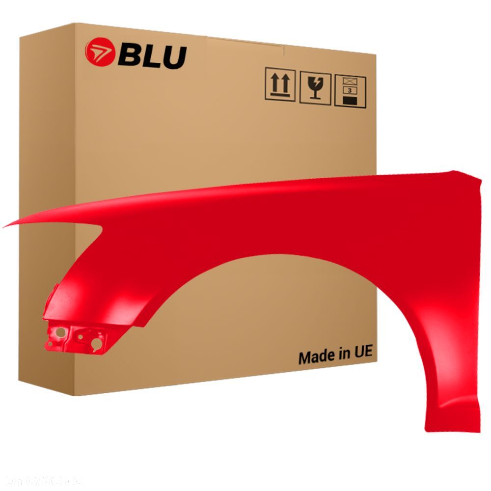 BLU Błotnik Audi A6 C6 Lift LZ3M Lewy Czerwony 2008-2011 przód MisanoRot