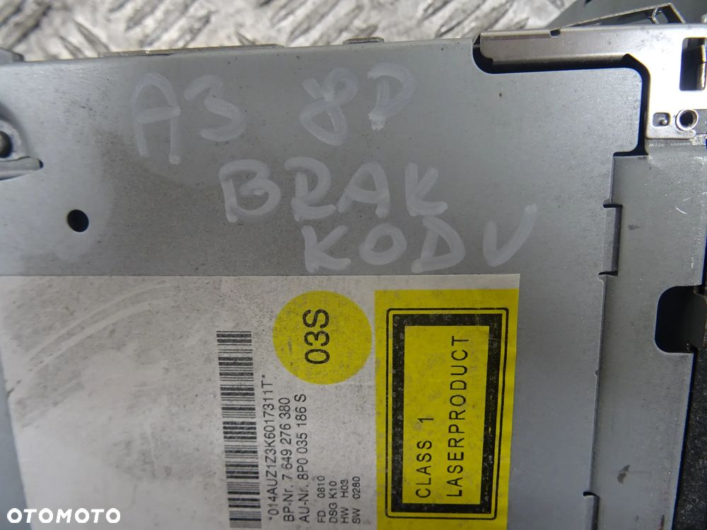 AUDI A3 8P 03-07 2.0 TDI RADIO RADIOODTWARZACZ 8P0035186S - 5