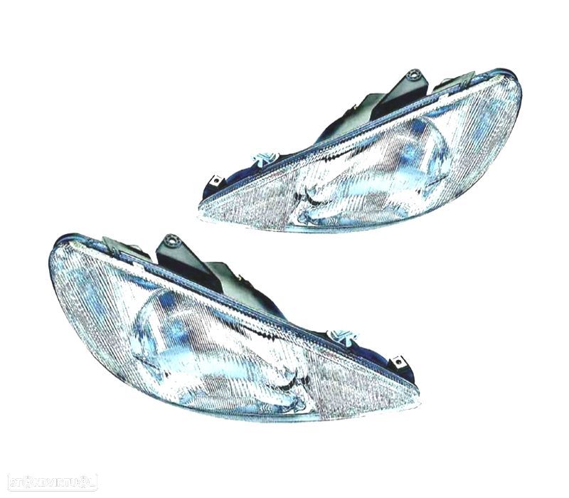 FARÓIS OPTICAS PARA PEUGEOT 206 98-09 H4 - 1