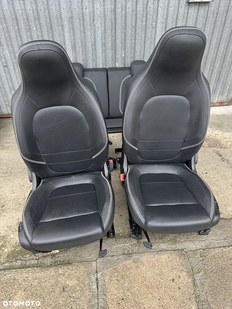 Smart 453 Brabus twingo 3  fotel grzany skórzany  biała nić  oparcie iso fix air bag grzany kanapa tył - 1