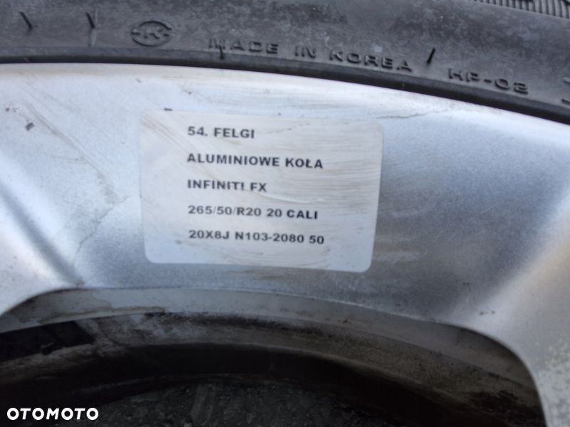 INFINITI FX30 FX 35 QX70 FELGI ALUMINIOWE 5X114,3 8.0J ET50 N103-2080 20 CALI - 11