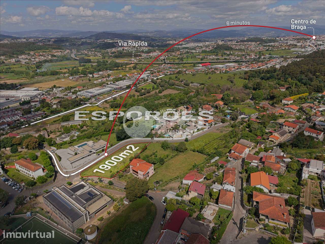 Terreno p/ construção com 115m de frente de estrada em Esporões - Grande imagem: 4/16