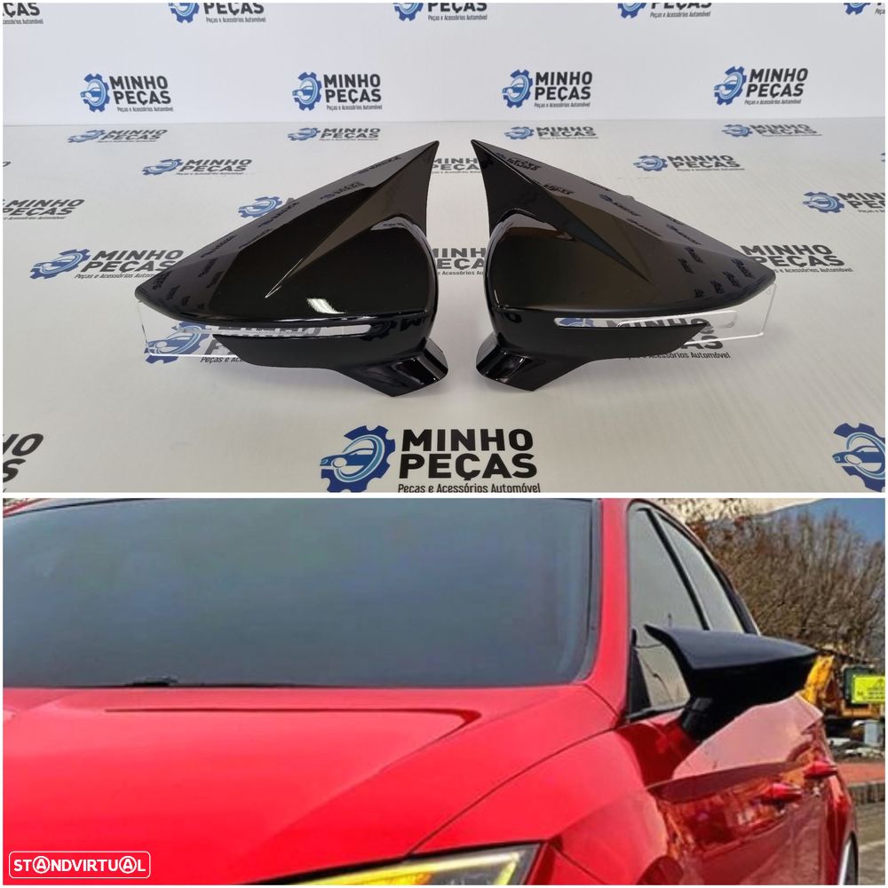 Capas de Espelho Seat Leon Mk3 5F/ Ibiza MK5 Preto Brilho - 1