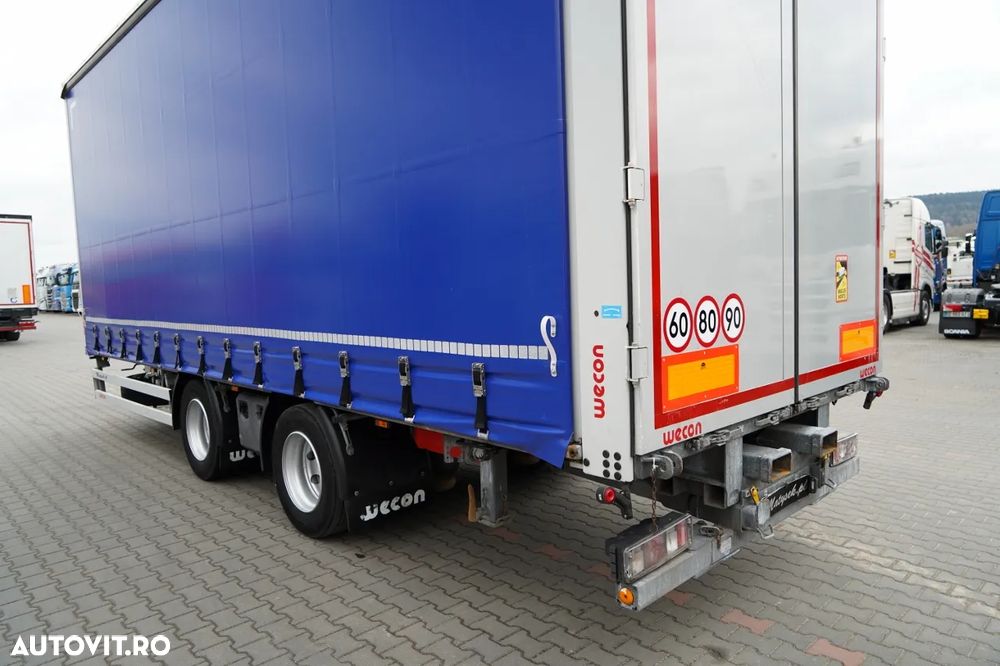 Wecon REMORCA - 7,7 M / AXĂ CULISANTĂ / ACOPERIȘ CULISANT / ȘINGURI CĂRUCIOR / SAF - 12