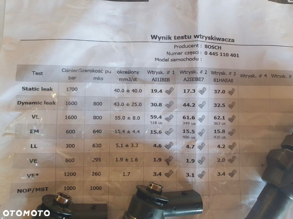 WTRYSK WTRYSKI BMW 0445110401 - 2