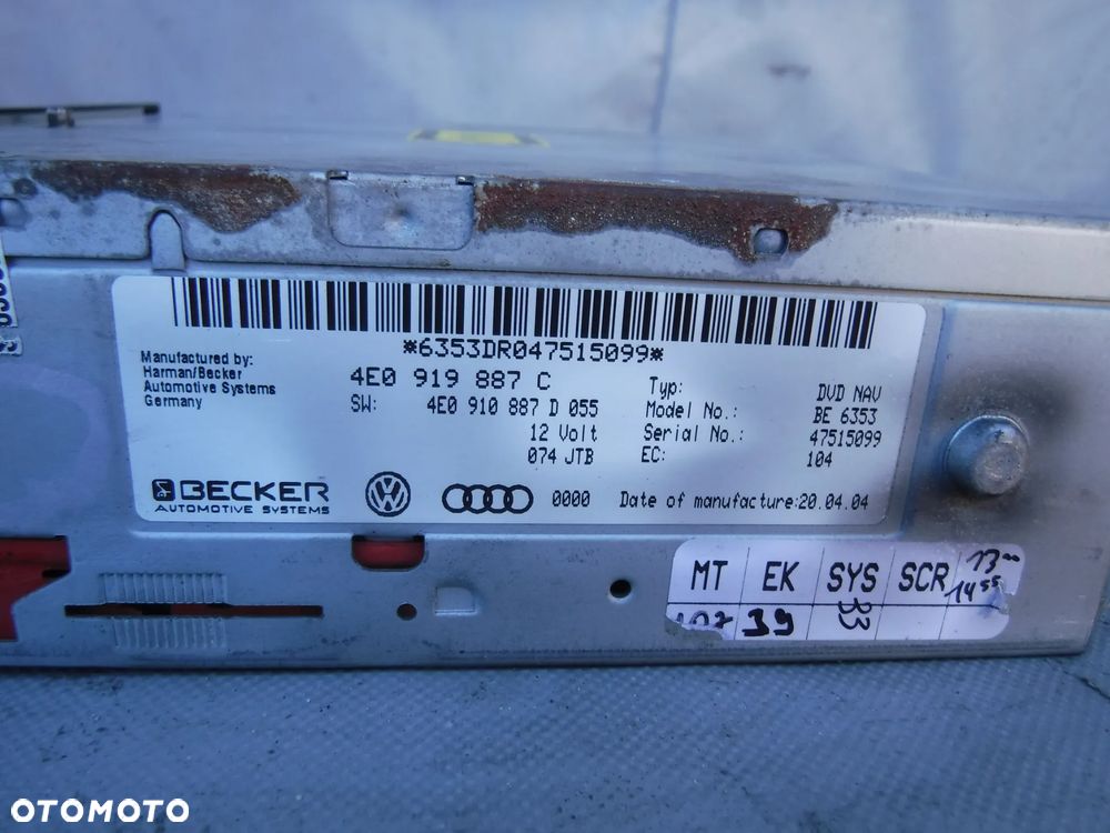 AUDI A6 C6 CZYTNIK NAWIGACJI AUDI NAVIGATION 4E0919887C - 2