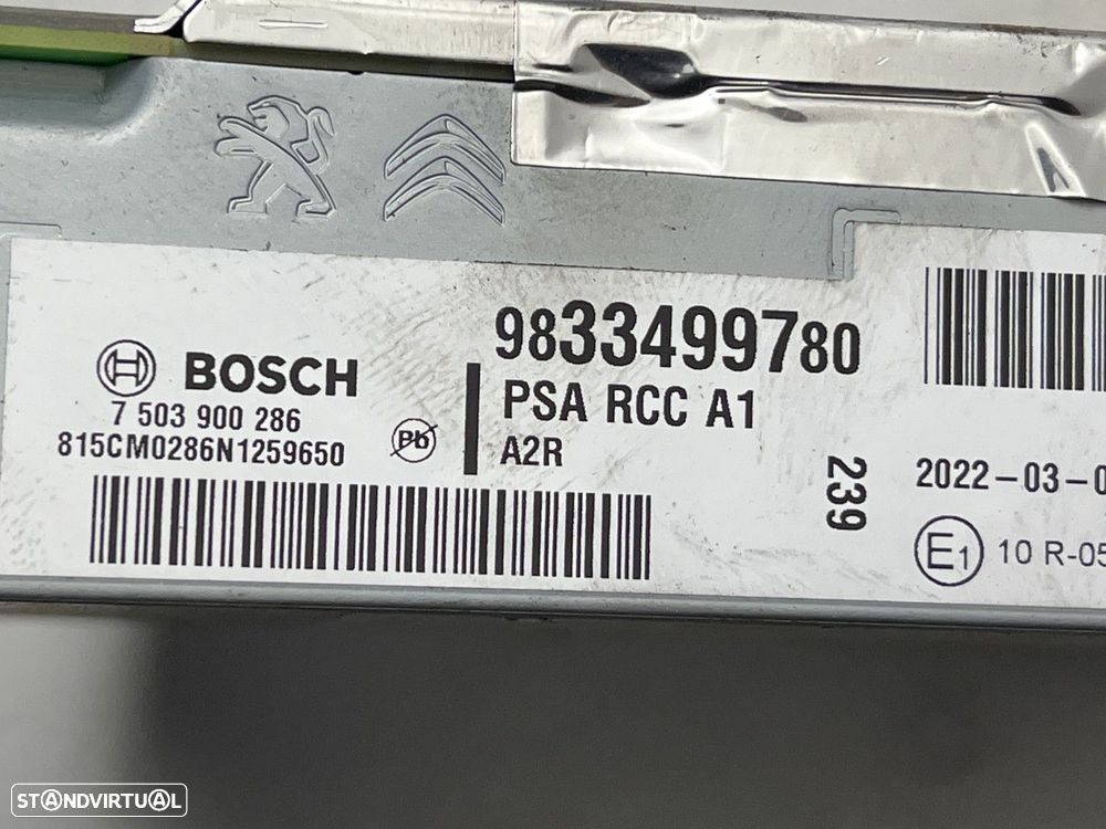 Rádio PEUGEOT 508 II REF. 9833499780 - 5