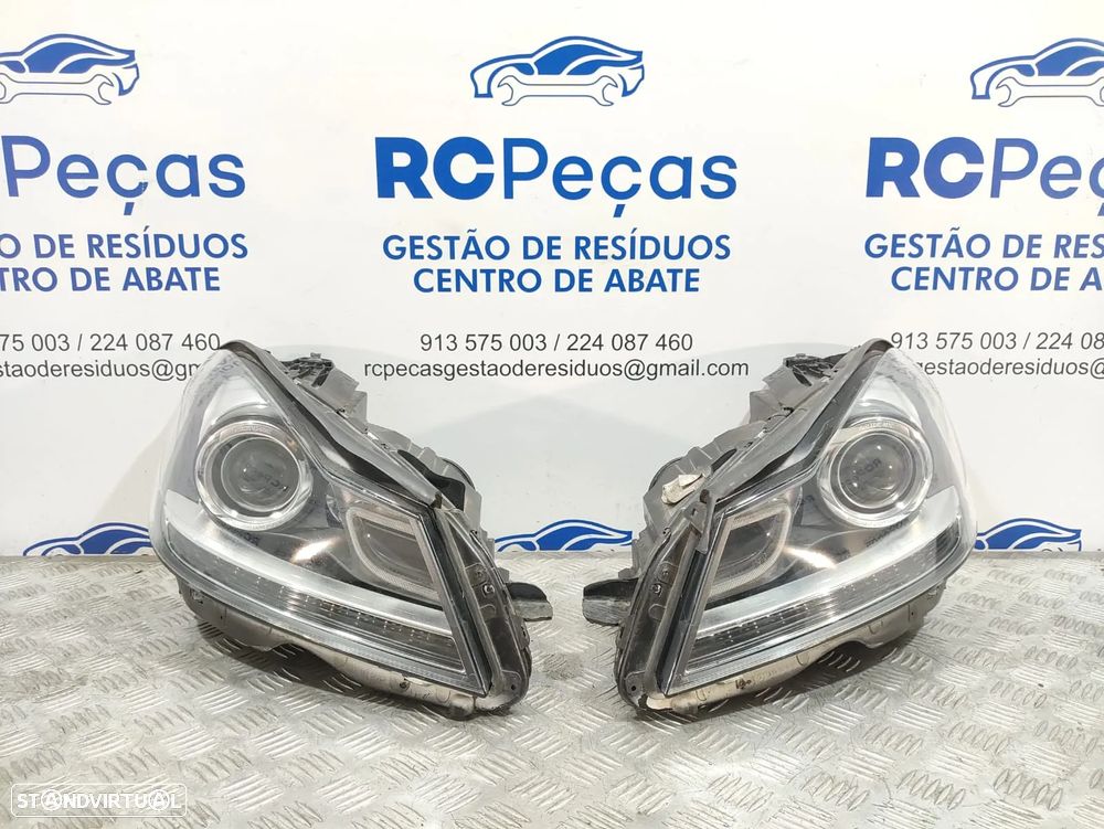 Conjunto Farois Otica Frente Frontal Xenon Originais Mercedes Benz  Class C W204 Facelift - 5