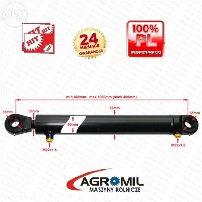 Cylinder siłownik hydrauliczny SKOK 400 L 680 dwustronnego działania - 2