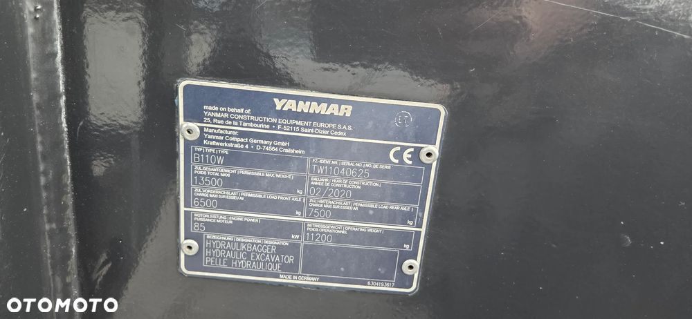 Terex <<Yanmar B110W, 2020 rok, Rototilt!, nowe opony, łyżka skandynawska nowa! 6500Mtg sprowadzona z zagranicy!>> - 14