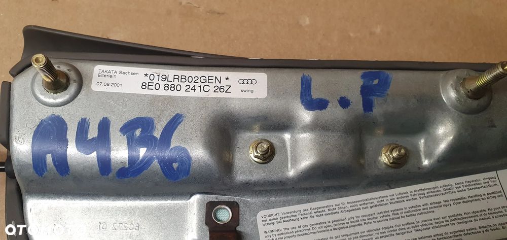 Poduszka fotela kierowcy lewa AIRBAG Audi A4 B6 8E0880241C - 6