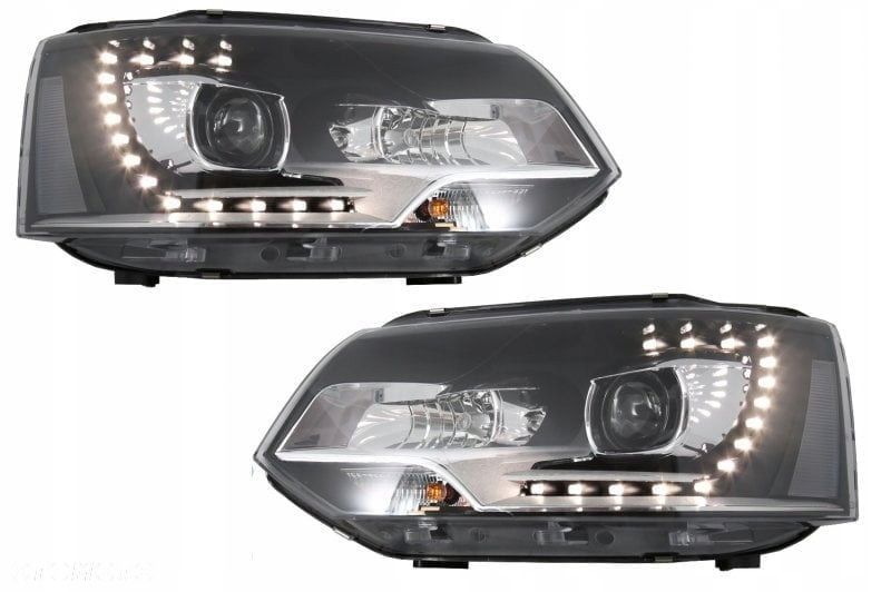 Reflektor Lampa kpl LED Soczewka h7 Xenon Look VW Transporter T5 7h Lift 09 - 1