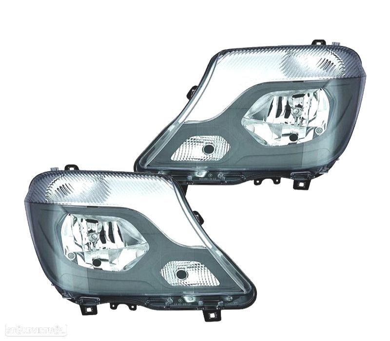 FARÓIS PARA MERCEDES SPRINTER 13-18 FUNDO PRETO - 1